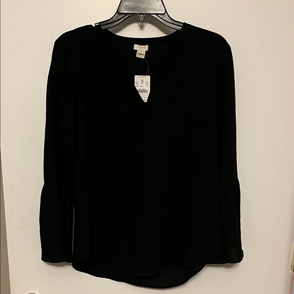 J Crew Black V-Neck Blouse